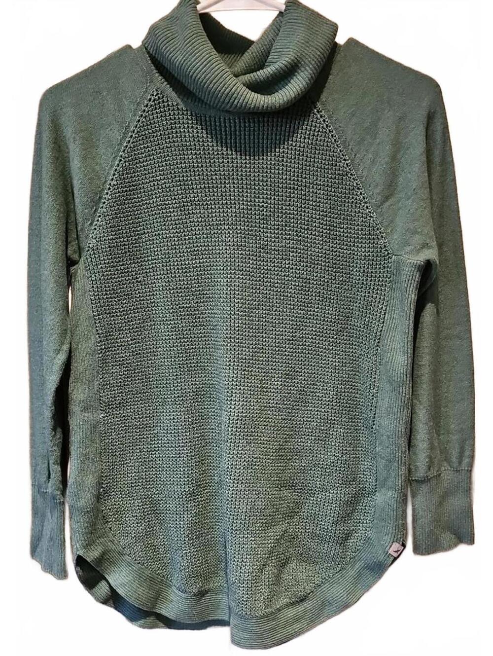 Eddie Bauer Women's Christine Thermal Tunic Turtleneck Sweater Small Petite Sage